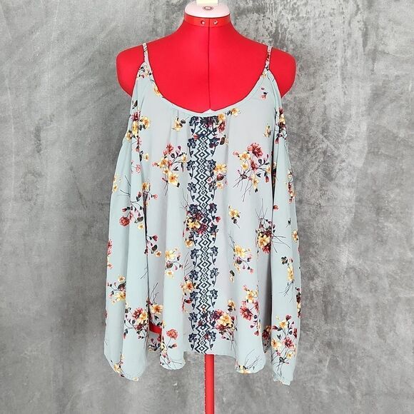 Women's floral long sleeve XL blouse - Picture 1 of 13